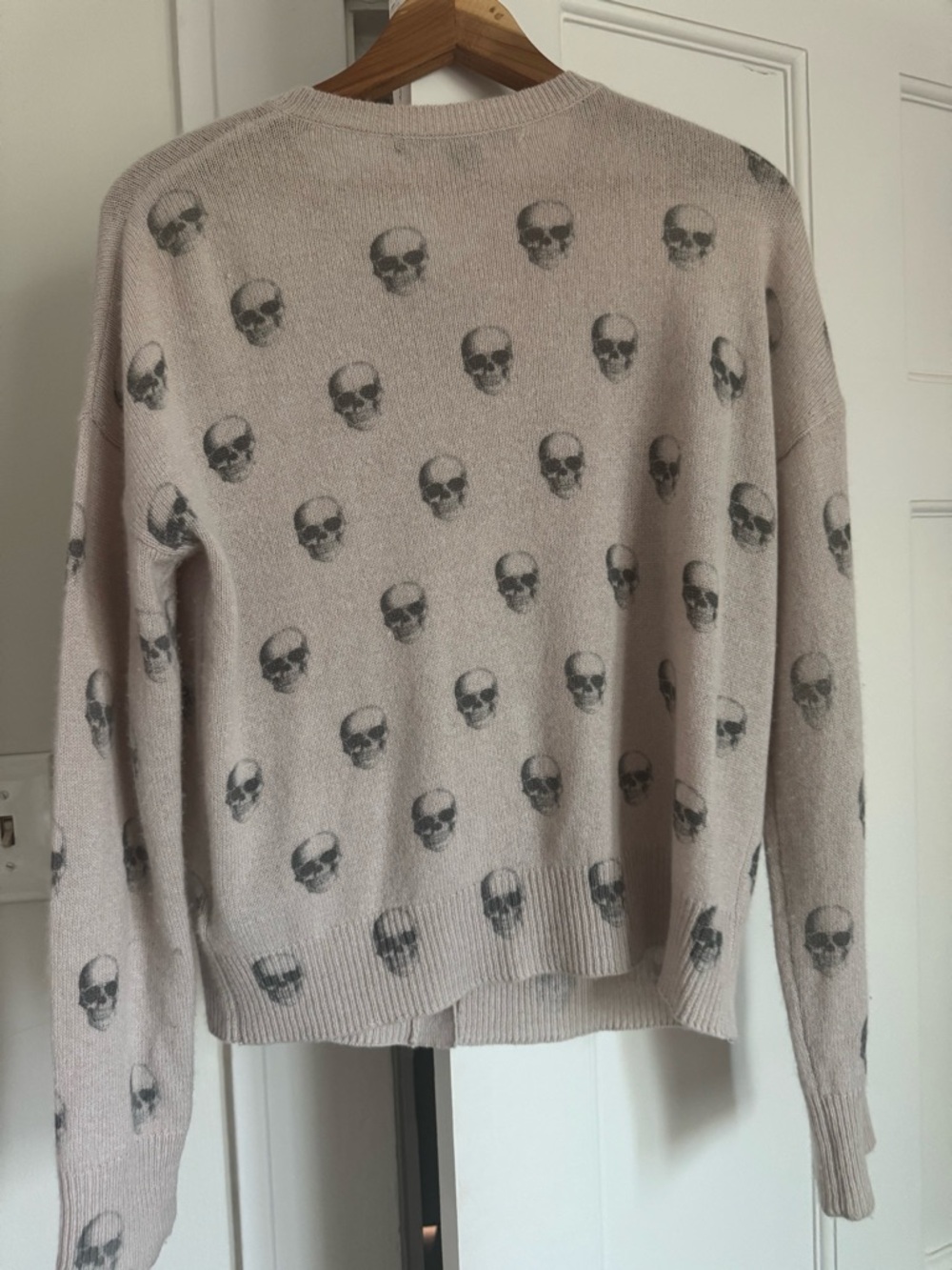 Skull Cashmere Crewneck Sweater in Beige - Picture 2 of 3